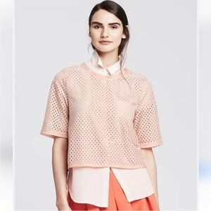 Blush Pink Eyelet top